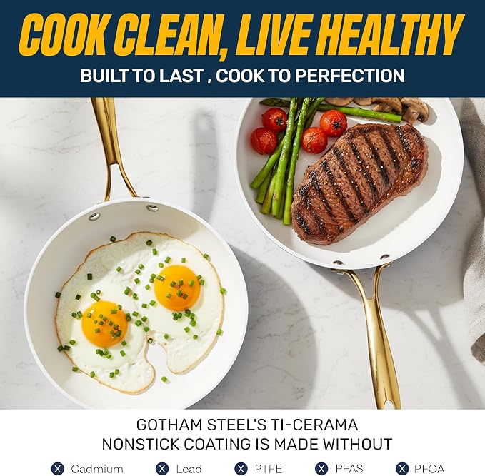 Gotham Steel 20pcs Pots and Pans Set Non Stick Ceramic Cookware Set - Image 4
