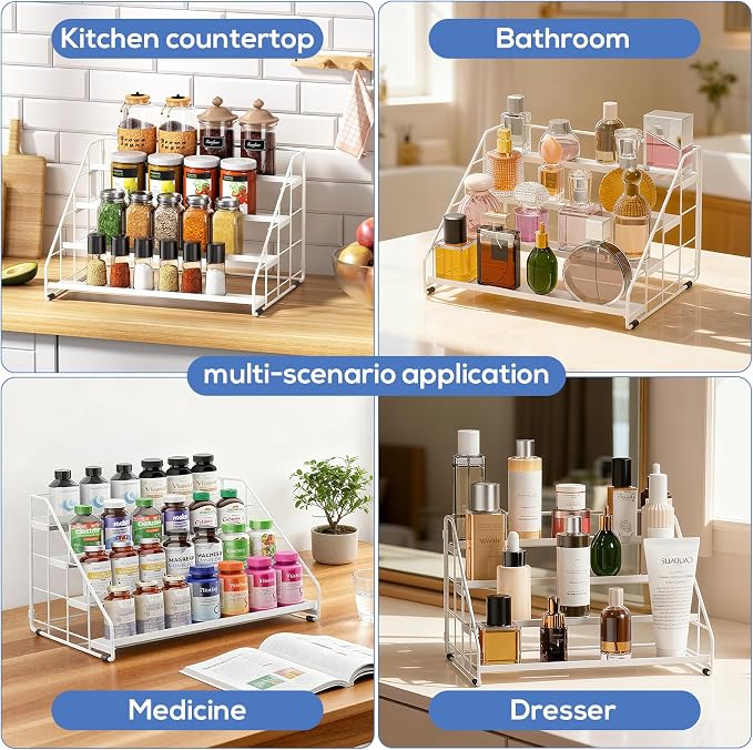 Spice Rack Organizer for Cabinet, 4 Tiered Spice Rack Organizer, Tiered - Image 7