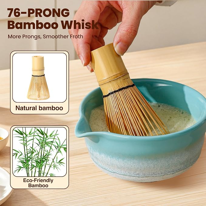 Matcha Whisk Set, Ceramic Matcha Kit Desert Style, Matcha Whisk and Bowl - Image 5
