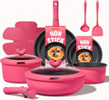 CAROTE 15pcs Pots and Pans Set Non Stick, Cookware Set Non Toxic by CAROTE
