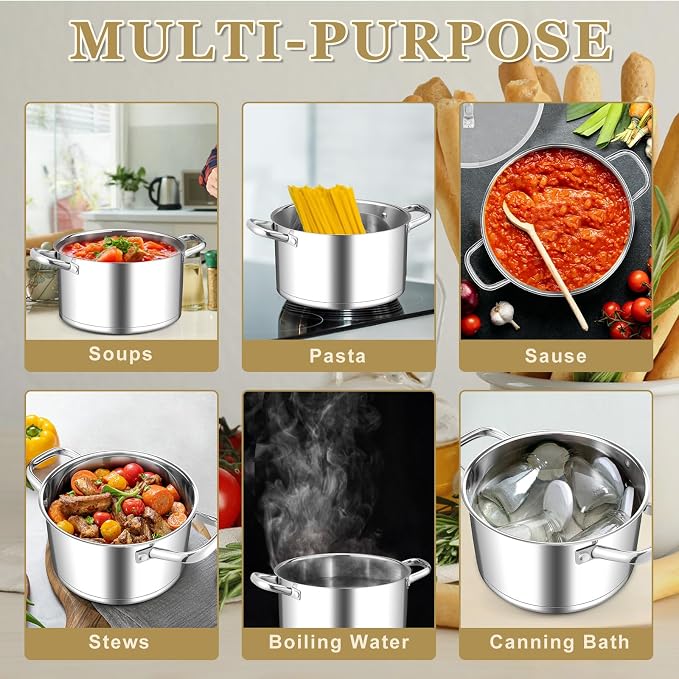 Leonyo Small Stock Pot, 4 Quart StockPot - Image 5