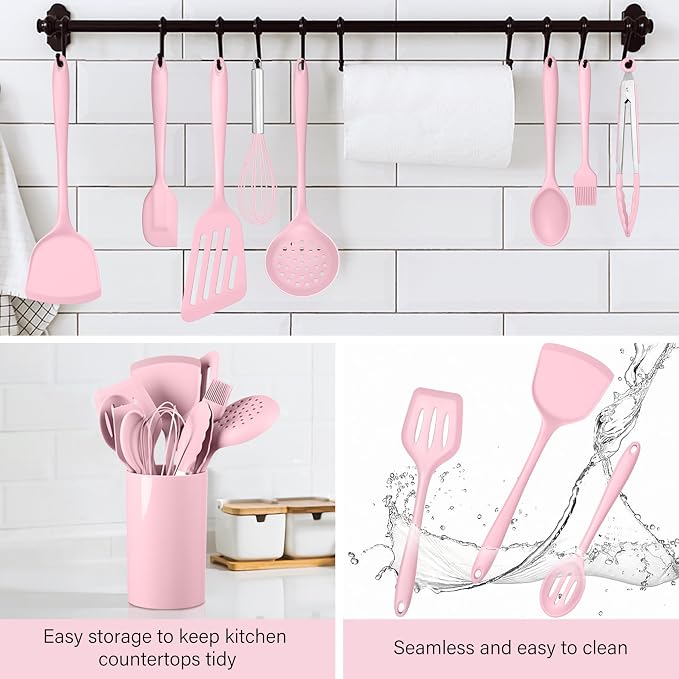 HaWare 11 PCS Silicone Cooking Utensils Set, Heat Resistant Kitchen Utensils - Image 7