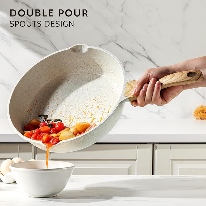 SENSARTE Nonstick Ceramic Saute Pan 12-Inch, 5QT Non-toxic Deep Frying Pan - Image 6