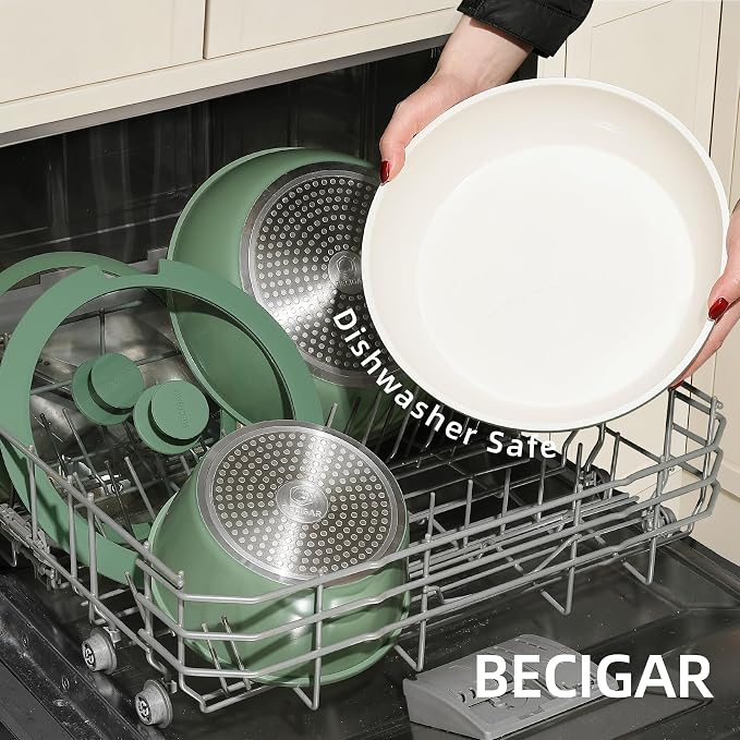 BECIGAR 23pcs Ceramic Pots and Pans Set, Nonstick Detachable Handle Cookware - Image 6