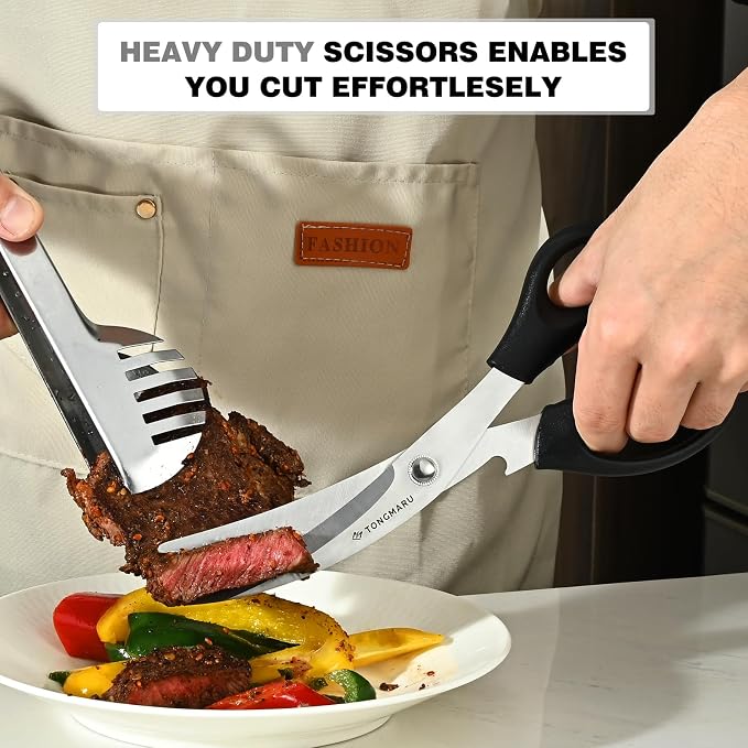 Heavy Duty BBQ Shears, Super Sharp All Purpose Kitchen Poultry Shears, Korean - Image 4