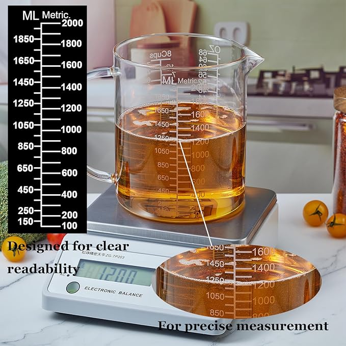 Ackers BORO3.3 Borosilicate Glass Measuring Cup - Image 3