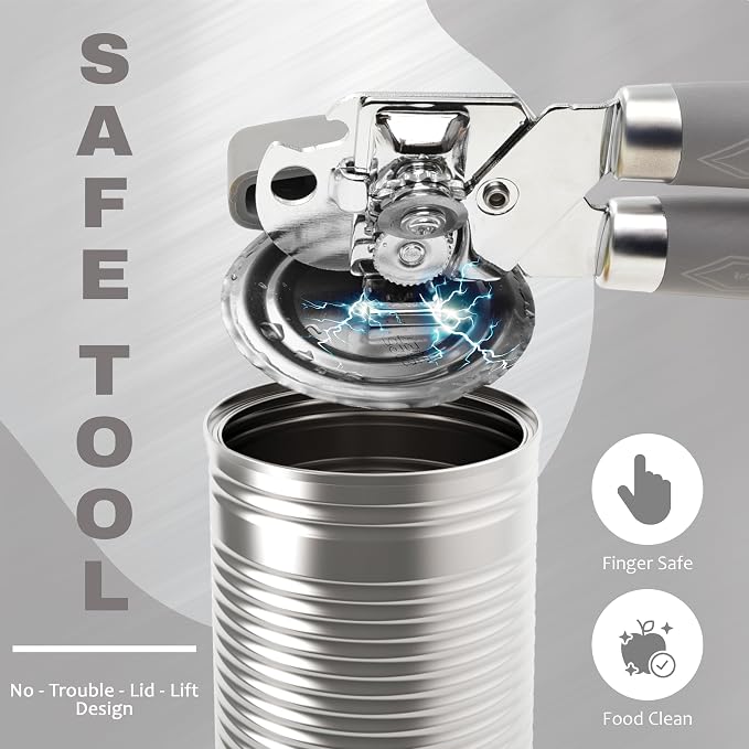 Manual Can Opener with Magnet, Heavy Duty Hand Can and Bottle Opener with - Image 4