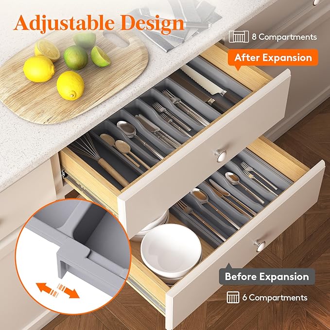 Lifewit Silverware Drawer Organizer, Expandable Utensil Tray - Image 5