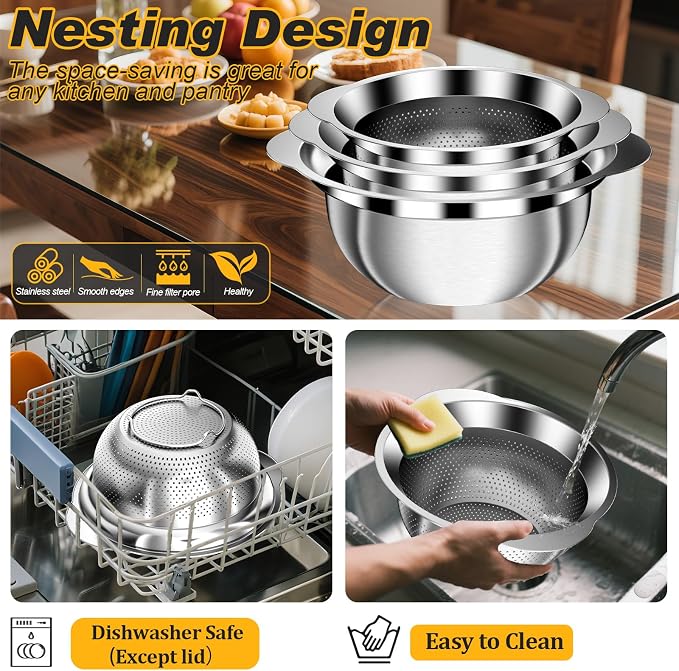 Colander, Stainless Steel Colander - Image 7