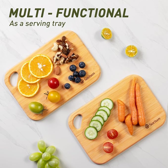 2 Pack Small Bamboo Wood Cutting Board - Image 2