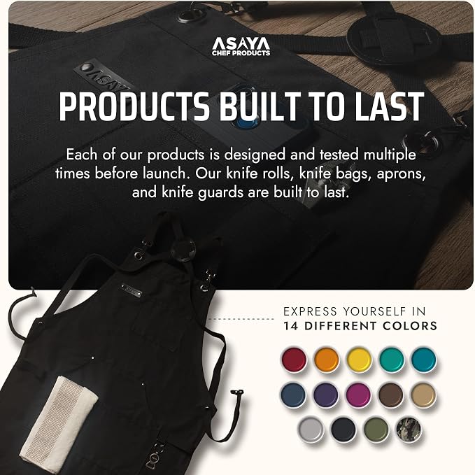 Asaya Chef and BBQ Apron with Bottle Opener and Hand Towel - 10oz Cotton Canvas - Image 6