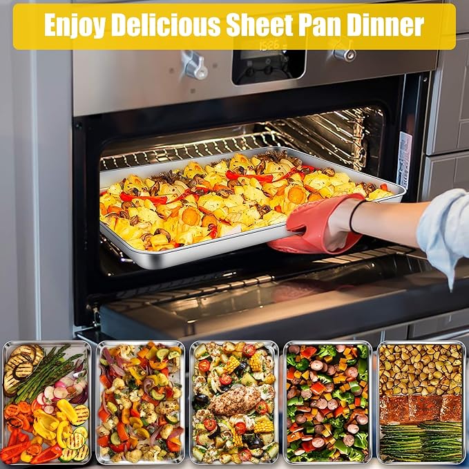 Homikit 2 Pack Baking Sheet, 16x12 Inches Stainless Steel Cookie Sheets - Image 5