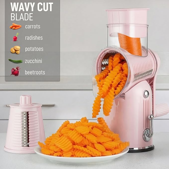 Zulay Kitchen Rotary Cheese Grater 5 Blade Cheese Shredder - Image 4