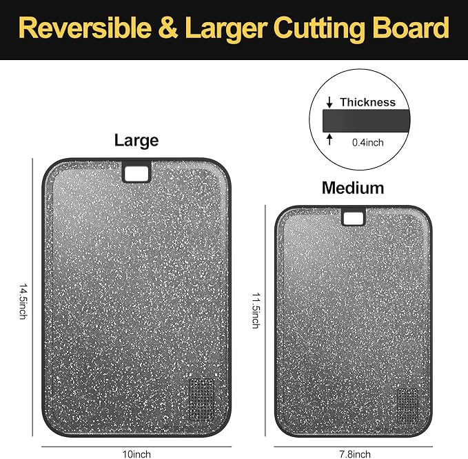 Plastic Cutting Board Dishwasher Safe, 2 Cutting Boards Large Cutting Board - Image 3