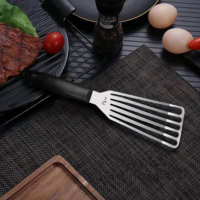 MIU Fish Spatula Stainless Steel, Slotted Flexible Metal, Lightweight Barbecue - Image 8