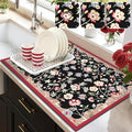 LOKHOM Floral Dish Drying Mat, Cuttable Hide Stain Drying Mat by LOKHOM