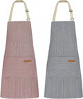 NLUS 2 Pack Kitchen Cooking Aprons, Adjustable Bib Soft Chef Apron by NLUS