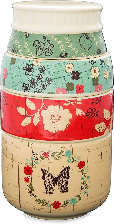 Pavilion Gift Company Live Simply Floral Mason Jar Measuring Cups by PavilionGiftCompany