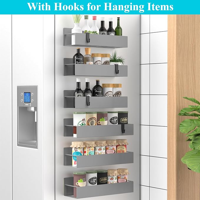 HuggieGems 6 Pack Magnetic Spice Storage Rack Organizer - Image 2