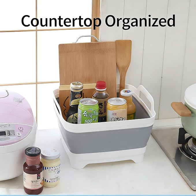 Foldable Sink Vegetable Fruit Bowl Dish Washing Storage Basin Basket, Portable - Image 5