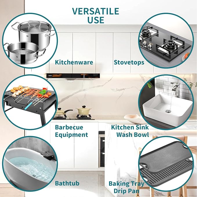 Carrie Joe Stainless Steel Scourer Heavy Duty Scrubber Pads Steel Wool Pack of 6 - Image 7