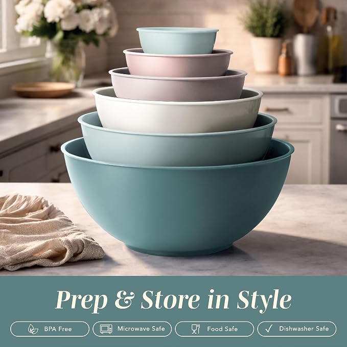 COOK WITH COLOR Mixing Bowls with TPR Lids - Image 3