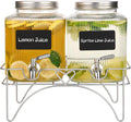Lulonpon 2 x 4L Glass Drink Dispenser, Beverage Dispenser by Lulonpon