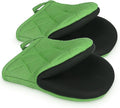 Short Oven Mitts, Heat Resistant 500°F, Silicone Grip Kitchen Gloves, Non-Slip by GOLDMEET