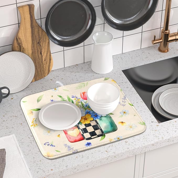 Giwawa Spring Flower Vases Dish Drying Mat - Image 6