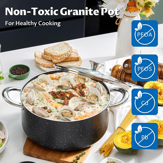 BEZIA Large 8 Quart Nonstick Stock Pot - Image 2