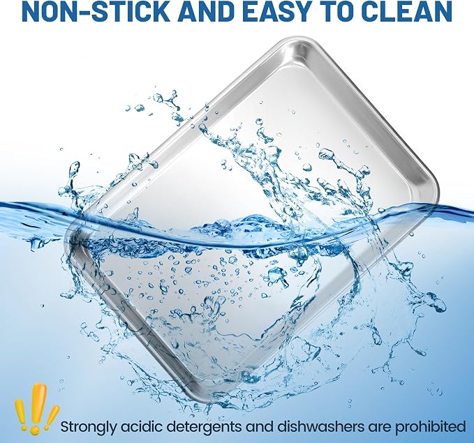BIEAMA 6 Pack Half Size Baking Sheet Pan Aluminum Commercial Pan - Image 6