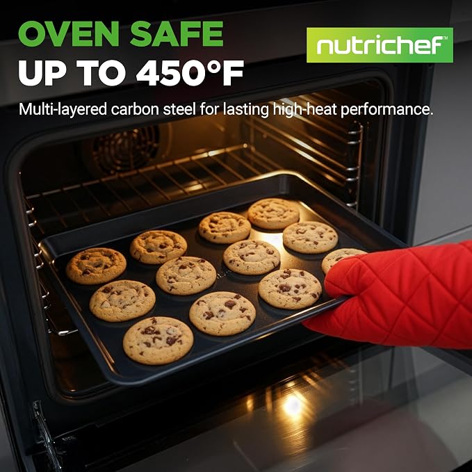NutriChef 2-Piece Baking Sheet Non Stick - Image 2