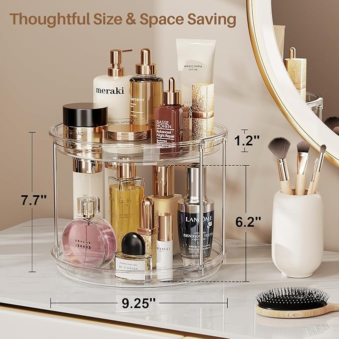 LAMU 2 Tier Lazy Susan Turntable Organizer 9.25'' Rotating Spice Rack - Image 4