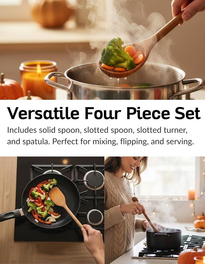 Acacia Wood Cooking Utensil Set - Image 6