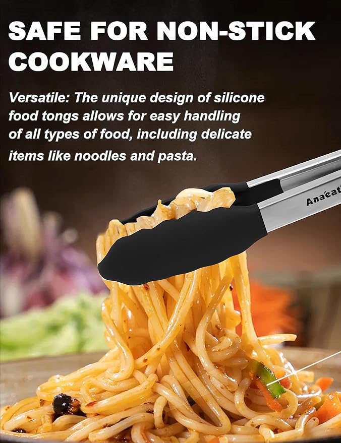 Anaeat Non-Stick Silicone Locking Tong - Image 4