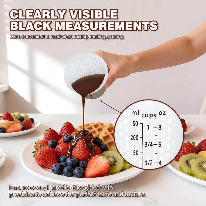 1Cup/250ml Silicone Measuring Cups 4-Pack Set, Reusable 8oz Silicone Cups Set - Image 4