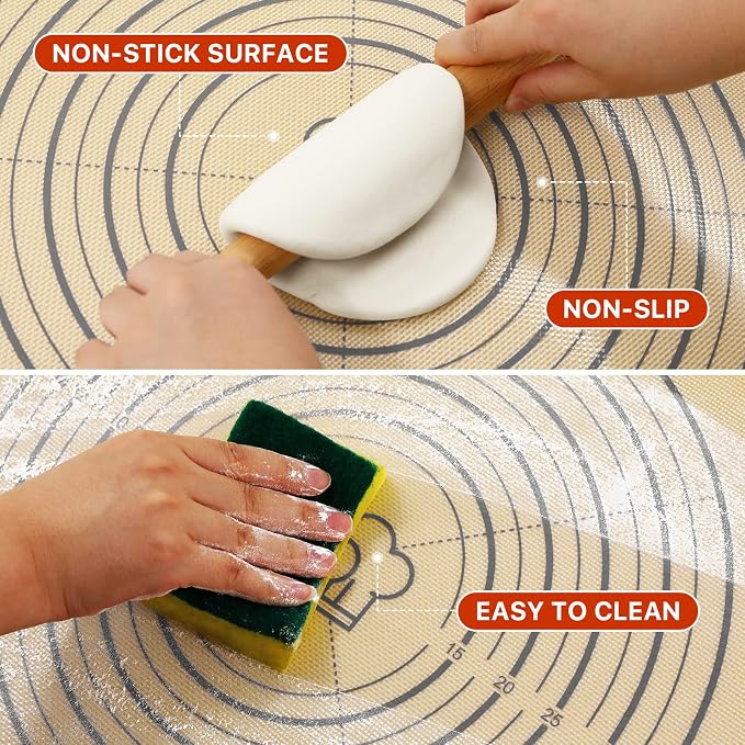 Silicone Pastry Mat, Oven Liner, Fondant/Pie Crust Mat - Image 5