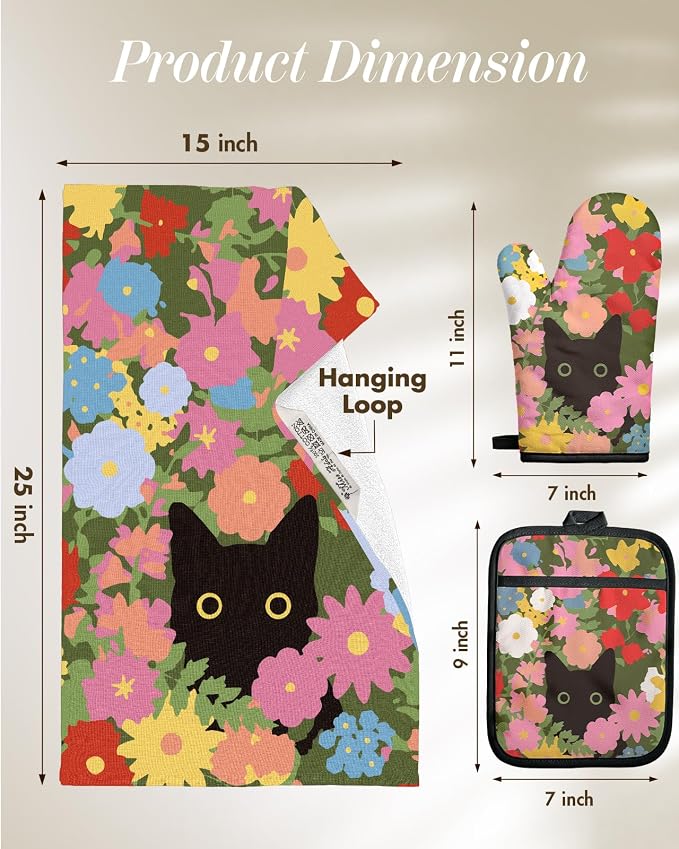 Miss Adola 270 GSM Cotton Kitchen Towels, Oven Mitt and Pot Holder - Image 5