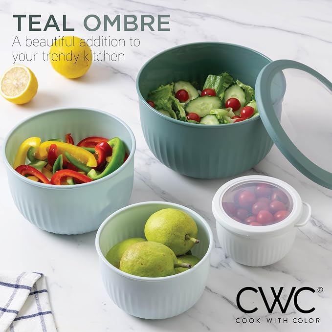 COOK WITH COLOR Prep Bowls with Lids- Wide and Deep Nesting Plastic Small - Image 5