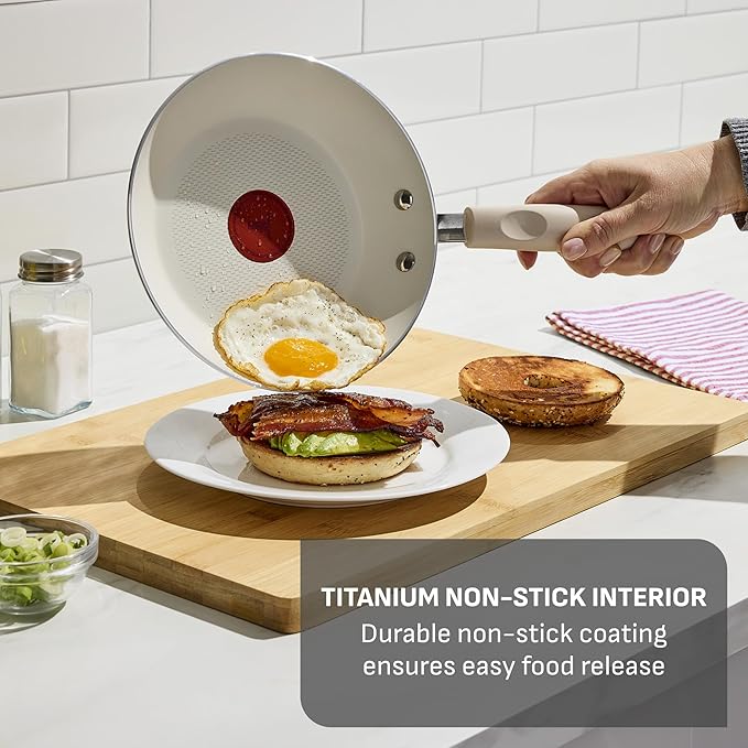 T-Fal Signature Nonstick 8” & 10” Frying Pan Skillet Set, Dishwasher Safe - Image 2