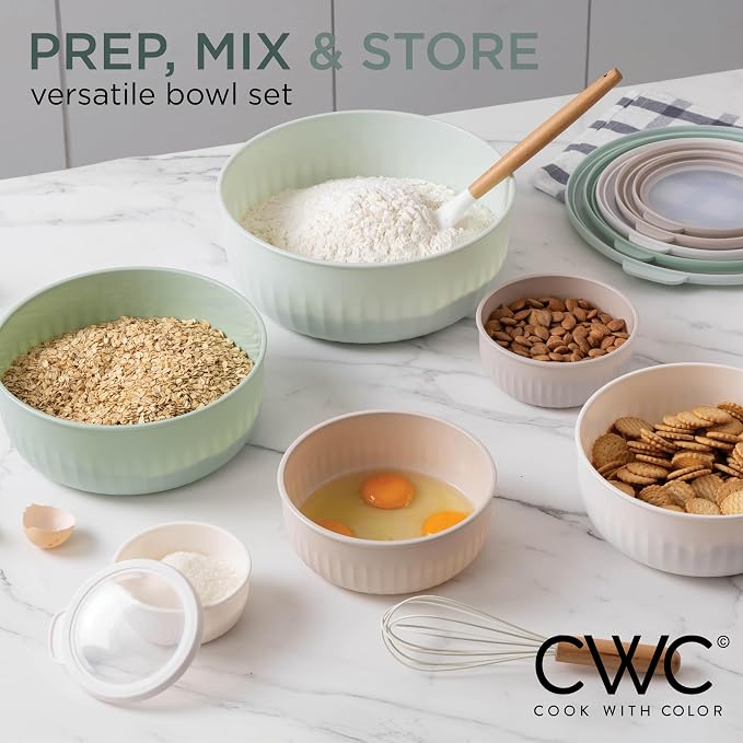 COOK WITH COLOR Prep Bowls with Lids- Wide and Deep Nesting Plastic Small - Image 2