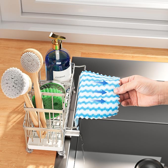 Cisily Sponge Holder for Kitchen Sink, Sink Caddy Organizer - Image 2