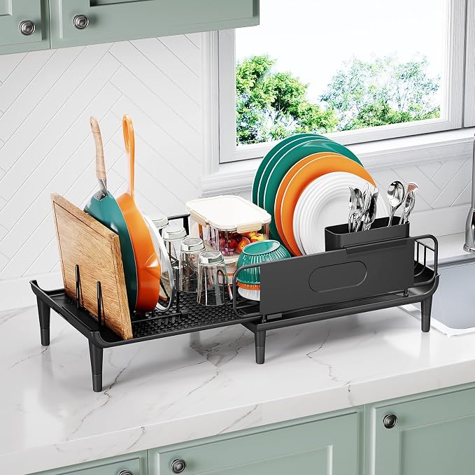 Large Extendable Dish Drying Rack, 16.93" to 26.57" Expandable Dish Rack - Image 2