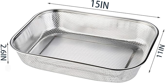 Cedilis 2 Pack Large Stainless Steel Colander Strainer, 6 Quart Mesh Vegetable - Image 2