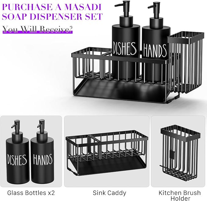 MASADI Kitchen Dish Soap Dispenser Set - Image 2