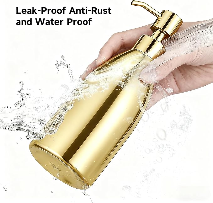 304 Stainless Steel Soap Dispenser 16oz Rust-Proof Liquid Soap Pump Bottle - Image 5