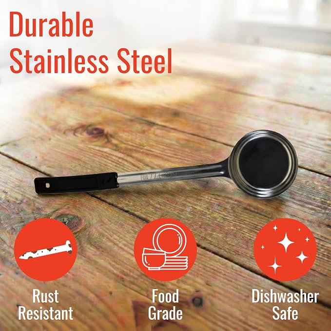 6 Ounce Solid Stainless Steel Portion Control Ladle Spoon - Image 4