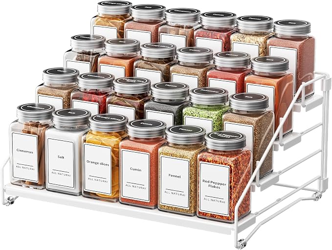 BOIVSHI Tiered Spice Rack, 4 Tier Spice Shelf Organizer by BOIVSHI