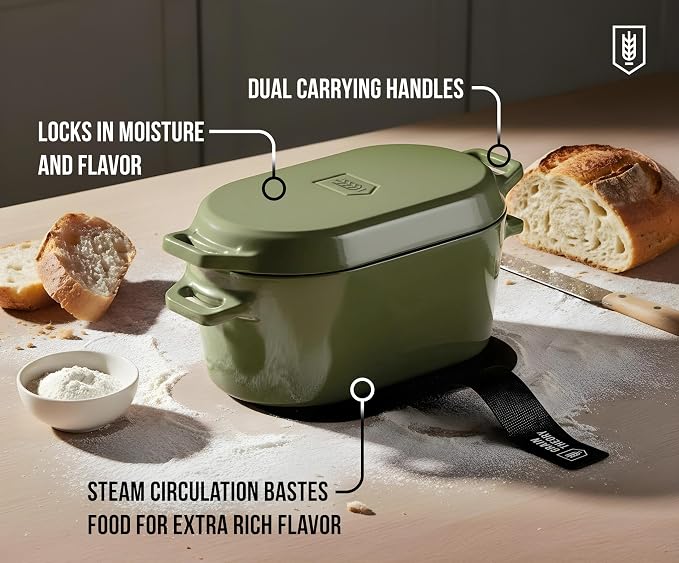 Kook Dutch Oven, for Bread Baking, Sourdough Loaf Pan, Dual Handles, Enameled - Image 4