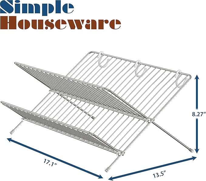 Simple Houseware Collapsible Dish Drying Rack - Image 2